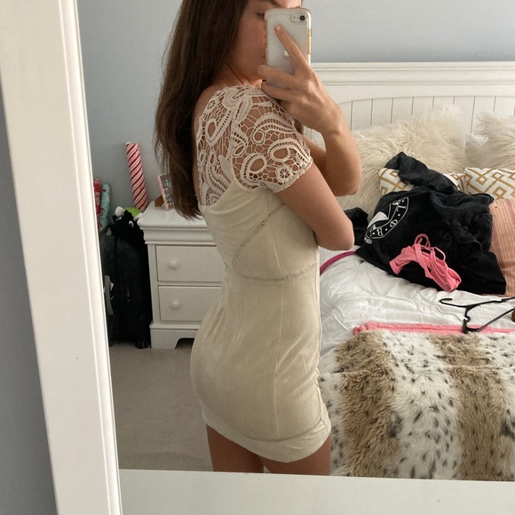 Suede Mini Bodycon Dress - Picture 2 of 4